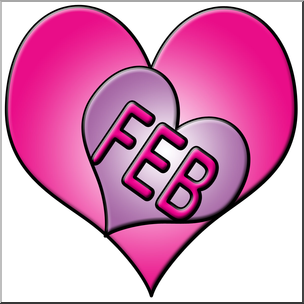 Clip Art: Month Icon: February Color