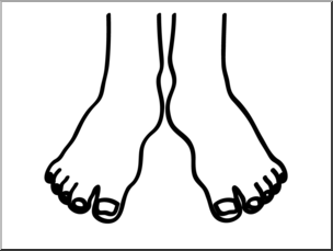 Clip Art: Basic Words: Feet B&W Unlabeled