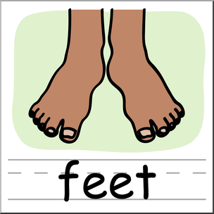 Clip Art: Basic Words: Feet Color Labeled