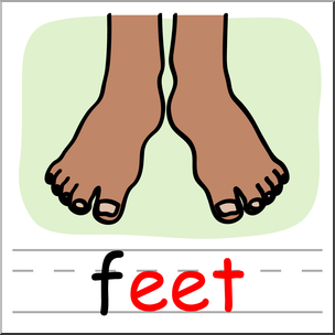 Clip Art: Basic Words: -eet Phonics: Feet Color