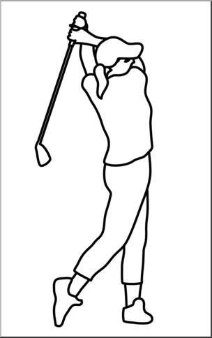 Clip Art: Golfer B&W