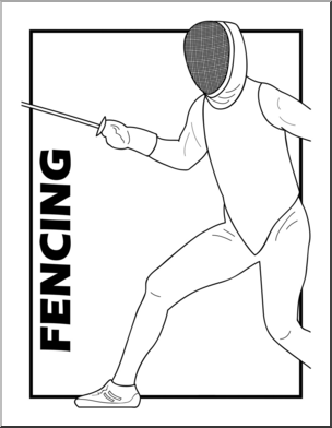 Clip Art: Fencing B&W