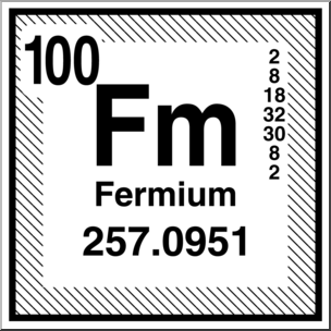 Clip Art: Elements: Fermium B&W
