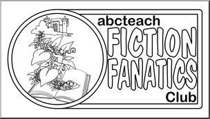 Clip Art: FIction Fanatics Club Logo 1 B&W