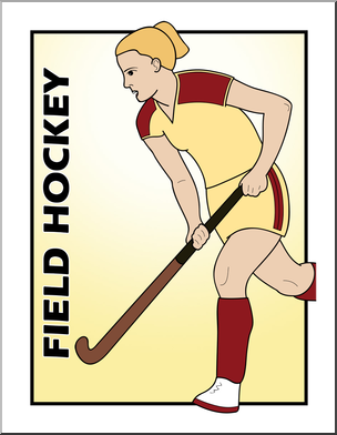 Clip Art: Field Hockey Color
