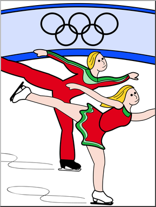 Clip Art: Winter Olympics: Figure Skating Color