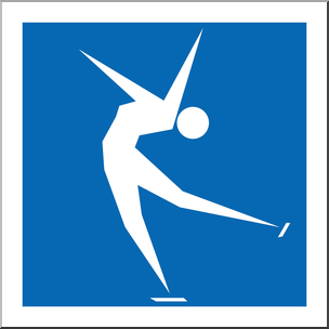 Clip Art: Winter Olympics Event Icon: Figure Skating Color