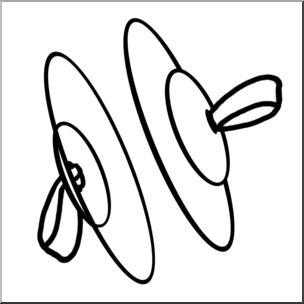 Clip Art: Finger Cymbals B&W