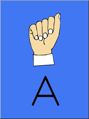 Clip Art: Manual Alphabet A Color