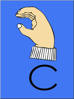 Clip Art: Manual Alphabet C Color