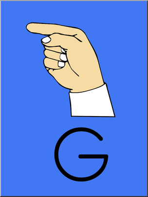 Clip Art: Manual Alphabet G Color