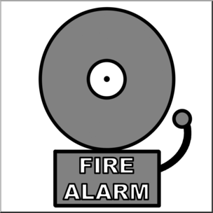 Clip Art: Fire Alarm Grayscale