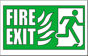 Clip Art: Signs: Fire Exit 1 Color