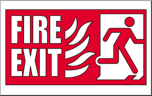 Clip Art: Signs: Fire Exit 2 Color