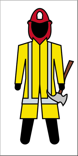 Clip Art: People: Firefighter Male Color
