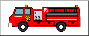 Clip Art: Fire Truck Color