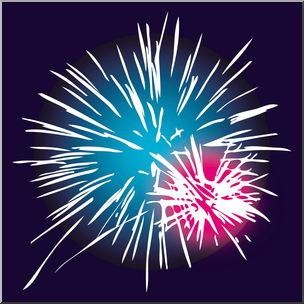 Clip Art: Fireworks 1 Color