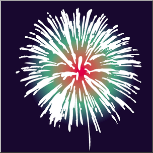 Clip Art: Fireworks 2 Color