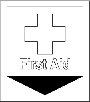 Clip Art: Signs: First Aid 2 B&W
