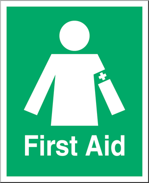 Clip Art: Signs: Manned First Aid Station Color