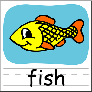 Clip Art: Basic Words: Fish Color Labeled