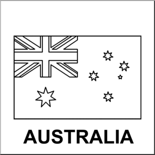 Clip Art: Flags: Australia B&W