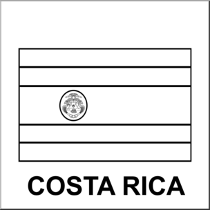 Clip Art: Flags: Costa Rica B&W