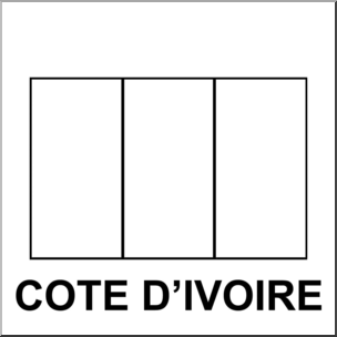 Clip Art: Flags: Cote d’Ivoire B&W