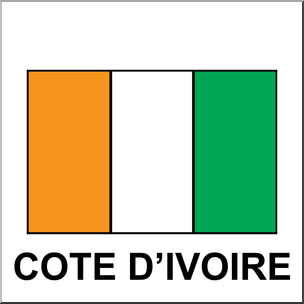 Clip Art: Flags: Cote d’Ivoire Color