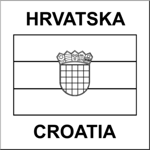 Clip Art: Flags: Croatia B&W