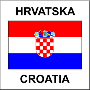 Clip Art: Flags: Croatia Color
