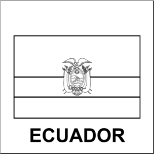 Clip Art: Flags: Ecuador B&W