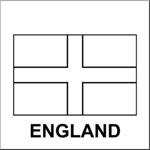 Clip Art: Flags: England B&W