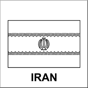 Clip Art: Flags: Iran B&W