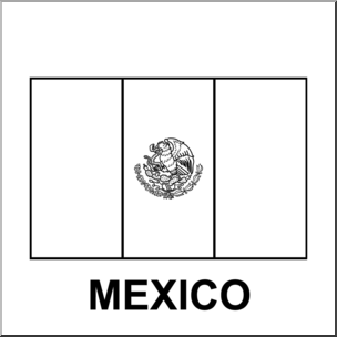 Clip Art: Flags: Mexico B&W