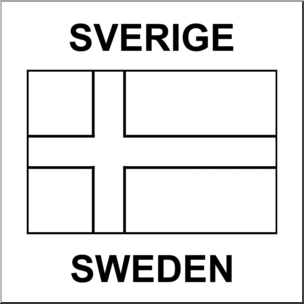 Clip Art: Flags: Sweden B&W
