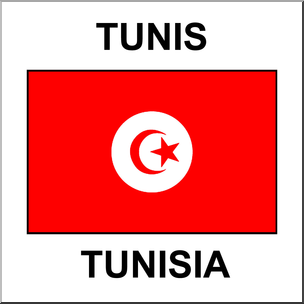 Clip Art: Flags: Tunisia Color