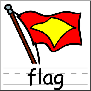 Clip Art: Basic Words: Flag Color Labeled