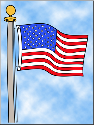 Clip Art: Memorial Day: Flag Color 1
