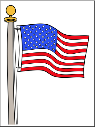 Clip Art: Memorial Day: Flag Color 2