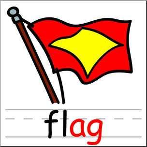 Clip Art: Basic Words: -ag Phonics: Flag Color