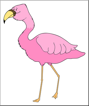 Clip Art: Cartoon Flamingo 2 Color