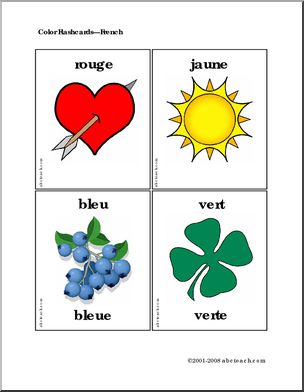 French Flashcards: Colors w/pictures
