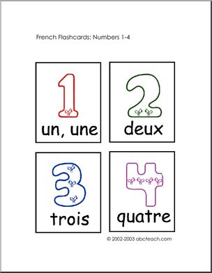 French Flashcards: Numbers 1- 4