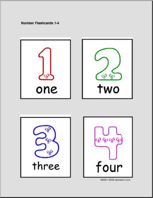 Flashcards: Numbers 1- 4
