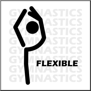 Clip Art: Gymnastics: Flexible B&W