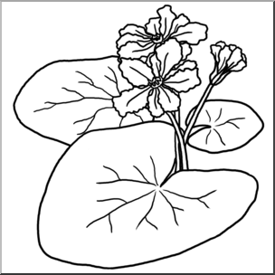 Clip Art: Plants: Floating Heart B&W