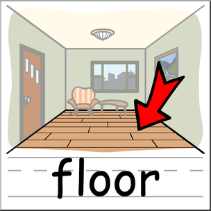 Clip Art: Basic Words: Floor Color Labeled
