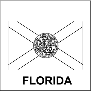 Clip Art: Flags: Florida B&W