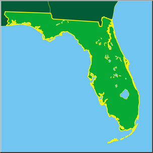 Clip Art: US State Maps: Florida Color